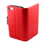 Wholesale iPhone 5S 5 Slim Flip Wallet Case (Red - Black)